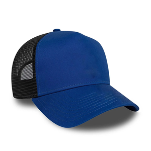 Classic Royal Blue Trucker <b>Cap</b> Black Mesh Back Adjustable Snapback Hat <b>Plain</b> Front Custom Logo Breathable Outdoor Casual <b>Cap</b> - Product Image 6