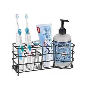 Wall Mounted New Arrival Eco-Friendly Multi-Function Modern Rectangle Bathroom <b>Toothbrush</b> Toothpaste <b>Holder</b> Metal Storage Stand - Product Image 6