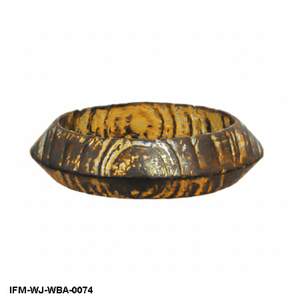 Brazalete de Madera Antiguo Hecho a Mano, Estilo Rústico Vintage, Pintado a Mano con Acabado de Pátina Dorada Envejecida - Product Image 4