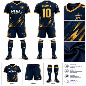 Ensemble de vêtements de sport unisexe personnalisé pour équipe de football adulte, short respirant à séchage rapide 100% coton, impression numérique sur le devant automatisée - Product Image 5