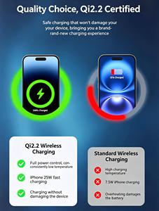 Support de chargeur sans fil rapide 25W avec écran tactile, haut-parleur Bluetooth, réveil et robot rotatif automatique pour smartphone et montre connectée - Product Image 3