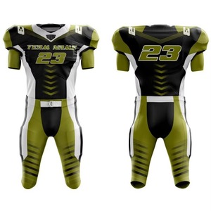 Maillot de football américain personnalisé pour homme, noir, olive, blanc, numéro 23, col en V, manches courtes, ensemble uniforme en polyester anti-humidité - Product Image 1
