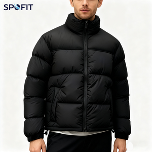Veste matelassée légère pour homme, à blocs de couleurs, avec capuche et fermeture éclair, pour l'hiver - Product Image 3