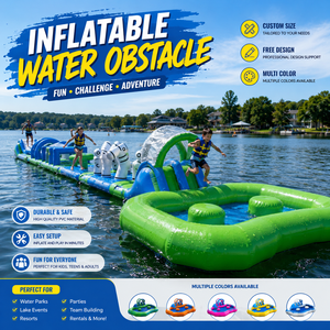 Percorso Ostacoli Gonfiabile Personalizzato per Laghi e Parchi Acquatici |   Pista Galleggiante per Sfide Acquatiche con Design Personalizzabile - Product Image 1