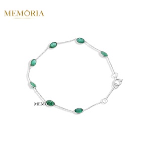 Wholesale Natural Emerald Round Tennis Bracelet 18k <b>Solid</b> Yellow <b>Gold</b> Handmade Jewelry for Bestfriend Gift - Product Image 4