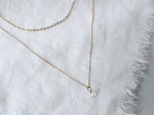 Dainty Moonstone Layered <b>Necklace</b> Set for Women Round Drop Moonstone <b>Necklace</b> Elegant Handmade Jewelry Gift for Her - Product Image 2