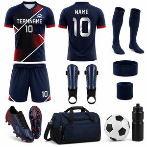 Conjunto de Entrenamiento de Fútbol de Alto Rendimiento para Hombres Adultos, Camiseta y Pantalones Cortos Personalizados, Transpirables y que Absorben la Humedad, 100% - Product Image 1