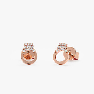 Pendientes de Oro Amarillo con Diamantes Cultivados en Laboratorio en Forma de Círculo - Product Image 6