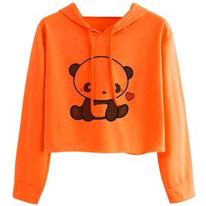 Women's for Crop Hoodie Casual Winter Wear Full Sleeve Fleece Knitted <b>Sweatshirt</b> Eco Friendly <b>Embroidery</b> Design - Product Image 2