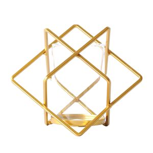 Support de bougie chauffe-plat en fer doré style nordique pour la décoration de chambre, l'accent de couloir, les cadeaux et l'éclairage - Product Image 1