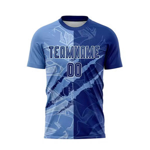 Maillot de football personnalisé moderne sublimé, respirant, à manches courtes, léger, 100 % polyester, anti-humidité, confortable - Product Image 1