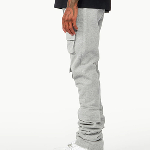 High Quality Custom Heavyweight Cotton Sweatpants for Men Flare <b>Jogger</b> Track Pants with Cargo Private Label - Product Image 6