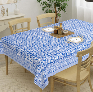 Mantel personalizable con patrón sólido moderno de algodón puro impreso a mano, mantel decorativo para boda, cubierta de mesa hecha a mano para el hogar - Product Image 1