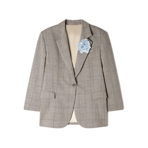 Nuevo Blazer Gris para Hombre 2026, Tela Fina Antiestática y Transpirable, Estilo Fraternidad, Corte Entallado, Chaqueta de Negocios, Venta al Por Mayor - Product Image 1