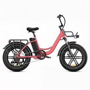 Nuevo modelo de bicicleta eléctrica urbana deportiva para adultos con motor sin escobillas, portaequipajes trasero, batería de litio de 48V 13Ah y neumáticos gruesos de 20 pulgadas. - Product Image 1