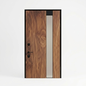 Nuevas Puertas Modernas de Madera Sólida Aswattha Visionary con Elegante Panel de Vidrio para Entrada de Hogar, Diseño Artístico - Product Image 1