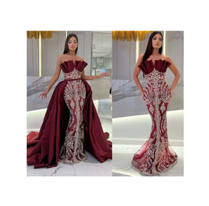 Boutique Closet Designer Nightclub Party <b>Tight</b> Mermaid Sexy See Floor-Length Strapless Built-in Bra Sheath Dress Have Stretch - Product Image 2