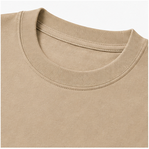 Custom Desert Tan Compact Cotton Boxy <b>Mens</b> Oversized Short Sleeve Crew Neck T-Shirt MTS-OVR-0023 - Product Image 6