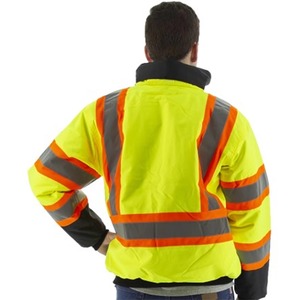 Chaqueta de Trabajo de Alta Visibilidad para Hombre, Reflectante, de Forro Polar, Cortavientos, Abrigo de Seguridad para Invierno con Cierre de Cremallera y Colocación de Logotipo - Product Image 6