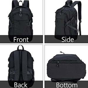 Black Mesh <b>Drawstring</b> Sports <b>Backpack</b> with Basketball Storage 30-40L Capacity for Outdoor Activities - Product Image 5