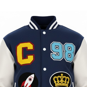 Chaqueta Universitaria de Invierno para Hombre, Bordado Chenille de Alta Calidad, Fabricante OEM, Personalizada con Letras de Béisbol en la Parte Delantera - Product Image 2