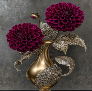 Vintage brass pedestal vase showcasing intricate engraved <b>floral</b> motifs and a classic tapered silhouette, at wholesale prices. - Product Image 4