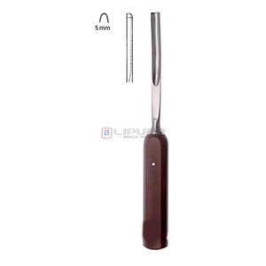 Ciseau à os plat LEXER, longueur 22 cm, lame de 5 mm de large, instruments chirurgicaux orthopédiques pour la sculpture osseuse - Product Image 1