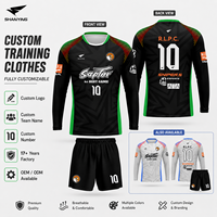 Fabricant d'uniformes d'arbitre de football personnalisés OEM ODM, ensemble de maillots de football à manches longues avec logo, nom, numéro, vêtements d'entraînement