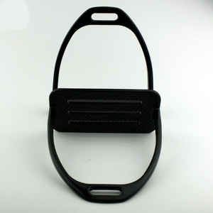 Equestrian Safety Stirrups in Black, Durable Four <b>Bar</b> Construction with <b>Secure</b> Foot Grip and Protective Ankle Support - Product Image 4