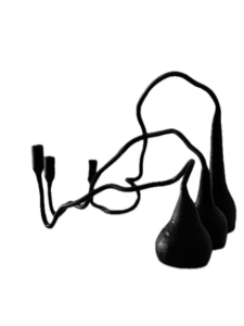 Juego de Portavelas Cónicos de Hierro Hechos a Mano, Diseño Serpentino Escultural, Negro Mate, Latón Antiguo, Copa para Flores, Decoración Navideña para el Hogar - Product Image 3