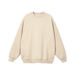 Sweat-shirt à col rond surdimensionné gris uni, coupe classique, pull décontracté en tricot pour homme, hiver, poche avant, respirant, écologique - Product Image 3