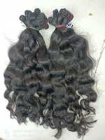 Ekstensi Rambut Manusia Remy India Virgin Body Wave, Jahitan Mesin Ganda, Semua Warna Tersedia, Single Drawn Ends, Bebas Bahan Kimia, 100 gram