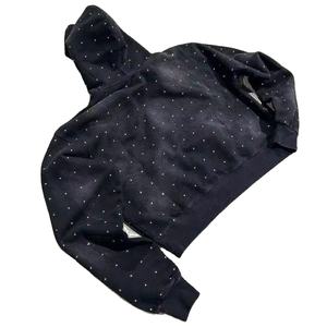 Pull ample à capuche pour hommes, avec logo personnalisé, vente en gros de sweats à capuche avec strass, printemps automne, sweat à capuche lavé décontracté - Product Image 2