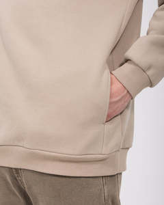 Sudadera con Capucha Beige para Hombre, 100% Algodón Felpa, Corte Regular, Estilo Casual para Otoño - Product Image 3