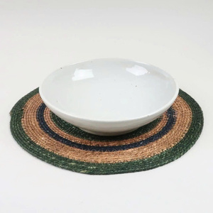 Natural Fiber Braided <b>Round</b> <b>Placemats</b> Handmade Table Decor Bohemian Braided <b>Round</b> <b>Placemat</b> Set Handmade Home Decor Farmhouse - Product Image 2