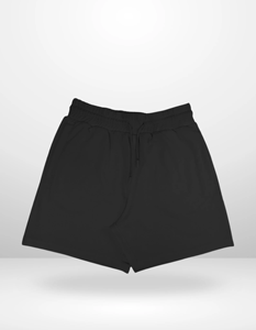 Shorts de sport décontractés pour homme, en polyester tissé, noirs unis, à séchage rapide et taille élastique - Product Image 5
