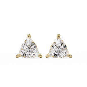 Luxury Screw <b>Back</b> Stud 2.00 Ct Trillion Cut Lab Grown Diamond IGI Certified <b>Earrings</b> 14K Pure Gold Solitaire Studs Fine Jewelry - Product Image 2