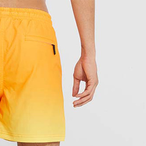 Short de bain décontracté pour homme, bleu marine, coupe droite, taille mi-haute, avec cordon de serrage, couleur unie, en polyester, séchage rapide, avec poches - Product Image 5