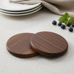 Juego de 4 Posavasos Redondos de Madera con Marco de Bambú, Ecológicos, Antideslizantes, para Bebidas - Product Image 6