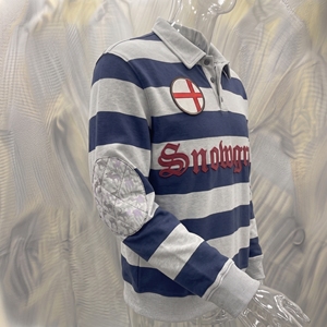 เสื้อรักบี้ลายทางสโนว์เกรซแขนยาว ปกคอพับ ปักโลโก้ ทรงปกติ สำหรับผู้ใหญ่ ทุกฤดูกาล - Product Image 5