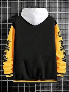 Veste d'hiver confortable pour homme, style Letterman, col montant, logo sur le devant, coupe-vent, haute qualité, écologique, à prix raisonnable - Product Image 6