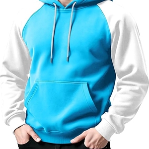 เสื้อสเวตเชิ้ตมีฮู้ดผู้ชาย แขนเสื้อแบบแร็กแลน ผ้าฟลีซ สีพื้น ลำลอง สำหรับฤดูใบไม้ร่วง ทรงปกติ มีกระเป๋า - Product Image 5