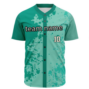 Hot Sale Cheap Custom Blank 100% Polyester Button <b>Down</b> Baseball Shirt Custom Baseball Jersey - Product Image 3