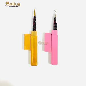 Impresión Personalizada 90 °   Pinzas para Extensión de Pestañas de Acero Inoxidable con Recubrimiento en Polvo, Punta de Fibra, Probadas a Mano, Herramienta de Precisión para Pestañas - Product Image 2