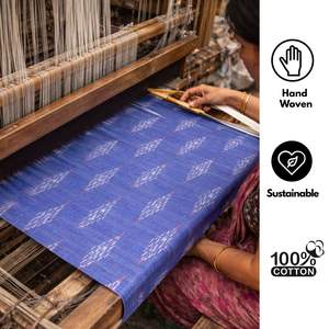 ผ้าอิคัทลายปักแบบดั้งเดิม ผลิตจากฝ้ายโดยช่างฝีมือชาวอินเดีย เป็นมิตรกับสิ่งแวดล้อม ทนทาน ซักเครื่องได้ ปลอดภัยต่อผิวหนัง ผ้าทอแบบดั้งเดิมสำหรับตกแต่งบ้าน - Product Image 2