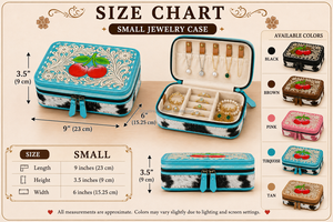 Estuche de Joyería de Cuero Vacuno Genuino Rosa de Moda, Hecho a Mano, con Diseño de Cerezas, Caja Organizadora de Joyas para Regalo - Product Image 2