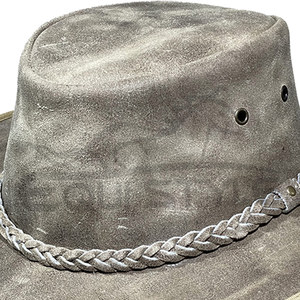 Sombrero de Vaquero de Ante Beige Claro Unisex, Estilo Country, Cuero Desgastado, Sombreros Australianos con Banda Trenzada, Sombreros de Vaquero al por Mayor - Product Image 5