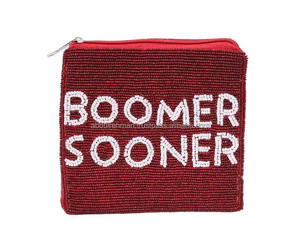 กระเป๋าใส่เหรียญประดับลูกปัดทำด้วยมือสำหรับสุภาพสตรีทำด้วยมืออย่างประณีตด้วยซิปปิดดีไซน์แบบวินเทจ - Product Image 1