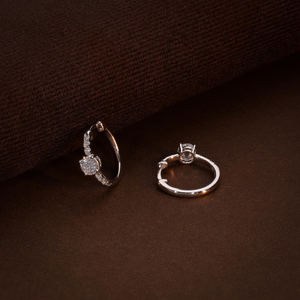 Pendientes de Aro con Diamantes Creados en Laboratorio para Mujer, Corte Redondo, Joyería Clásica para Uso Diario, Opciones Multitono - Product Image 3