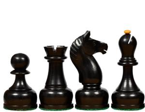 Piezas de ajedrez soviéticas vintage de 1961, en madera ebonizada y de haya, Rey de 4 pulgadas, al mejor precio. - Product Image 1